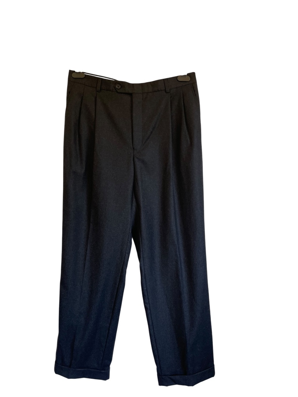 Burberry Black Pleated Cuffed Mens Dress Pants